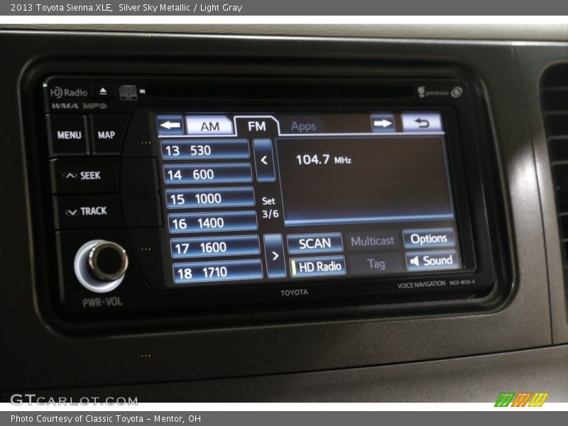 Silver Sky Metallic / Light Gray 2013 Toyota Sienna XLE