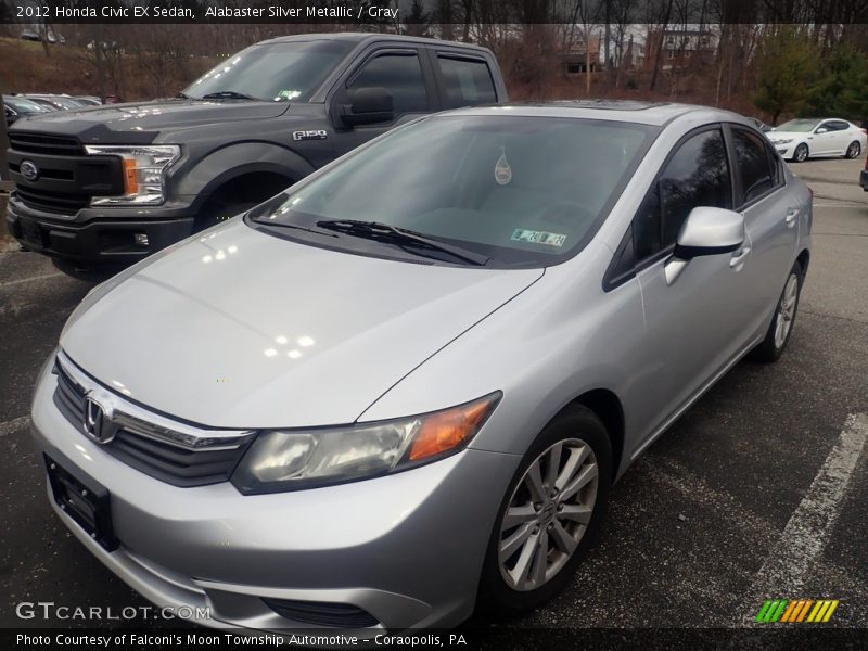 Alabaster Silver Metallic / Gray 2012 Honda Civic EX Sedan