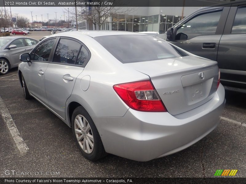 Alabaster Silver Metallic / Gray 2012 Honda Civic EX Sedan