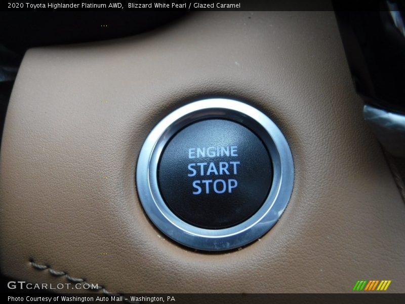Blizzard White Pearl / Glazed Caramel 2020 Toyota Highlander Platinum AWD