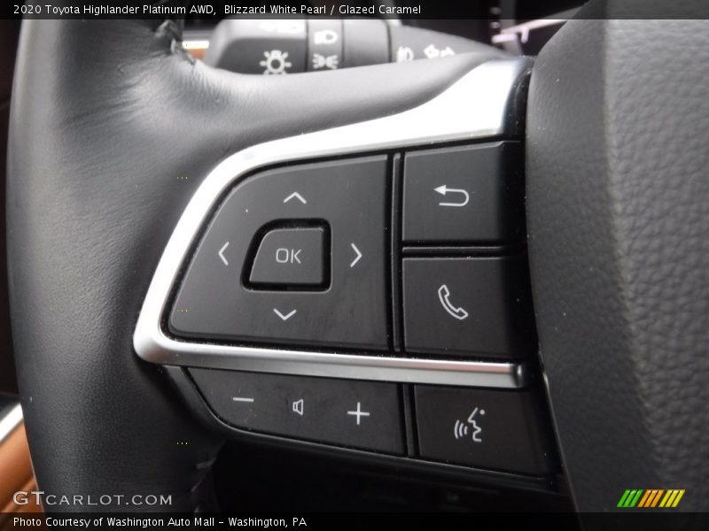 Blizzard White Pearl / Glazed Caramel 2020 Toyota Highlander Platinum AWD