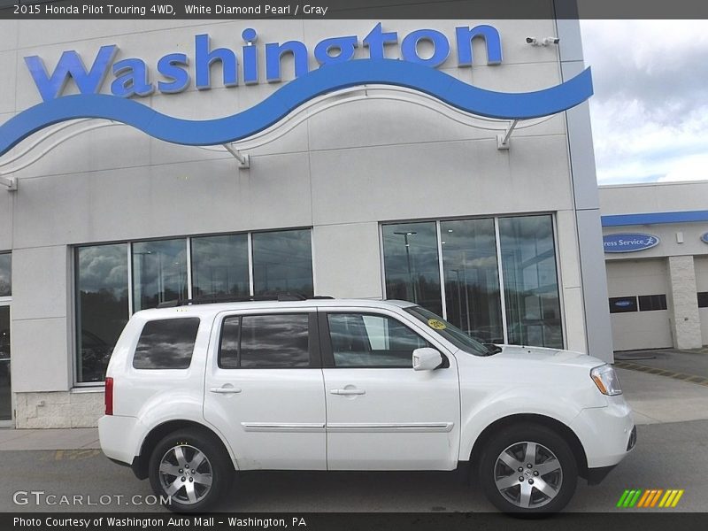 White Diamond Pearl / Gray 2015 Honda Pilot Touring 4WD