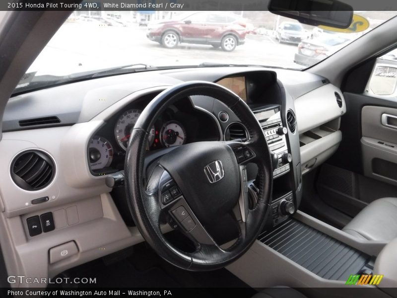 White Diamond Pearl / Gray 2015 Honda Pilot Touring 4WD
