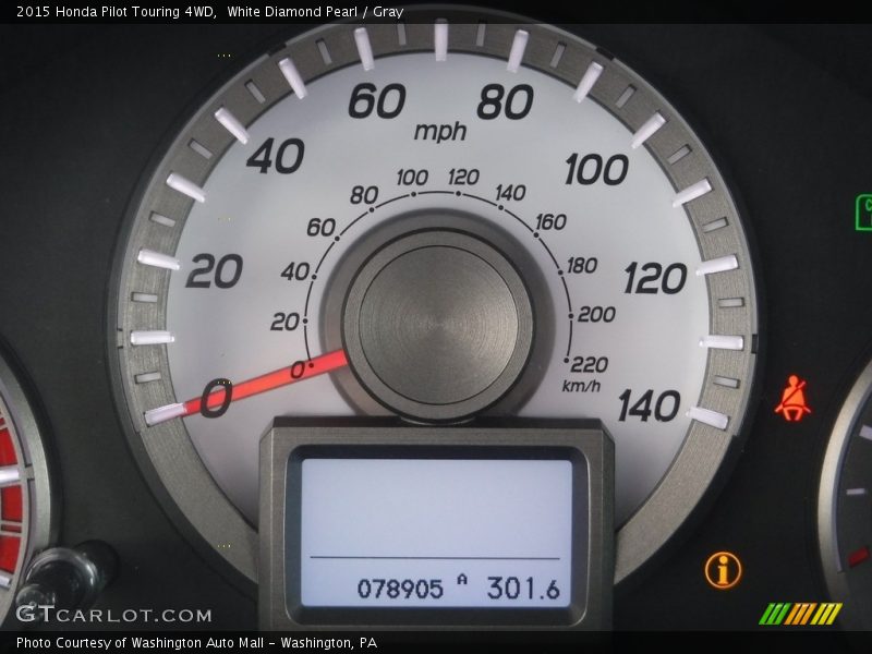 White Diamond Pearl / Gray 2015 Honda Pilot Touring 4WD
