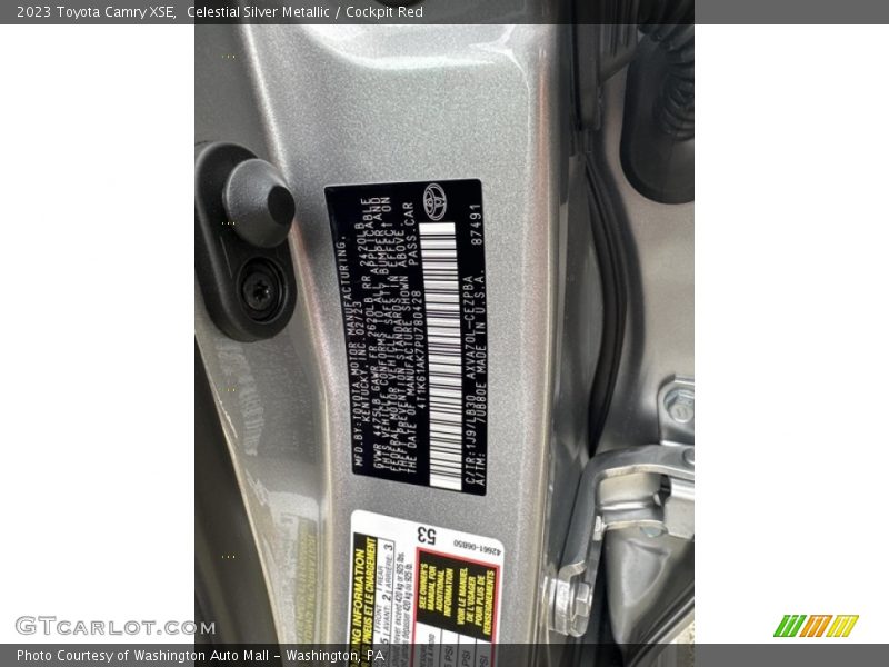 2023 Camry XSE Celestial Silver Metallic Color Code 1J9