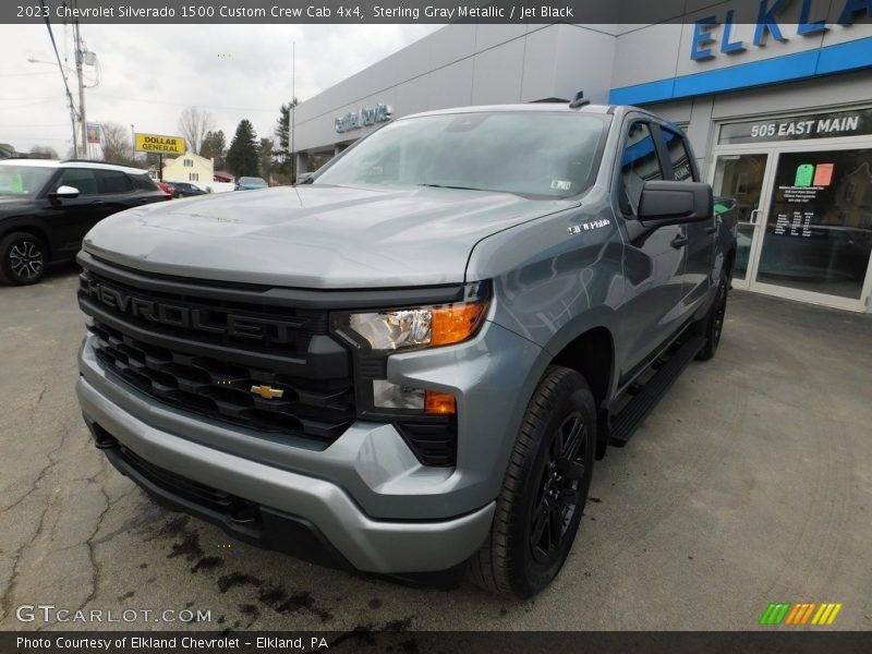 Sterling Gray Metallic / Jet Black 2023 Chevrolet Silverado 1500 Custom Crew Cab 4x4