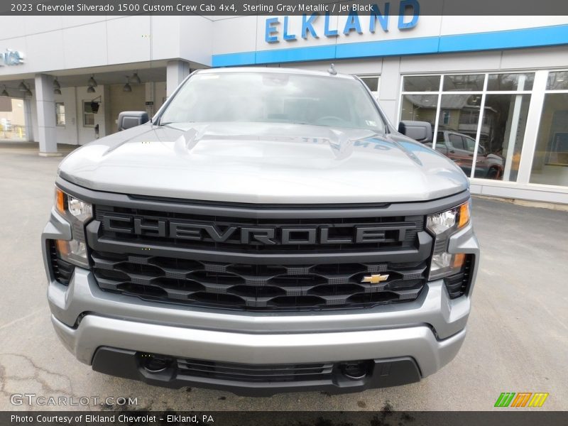 Sterling Gray Metallic / Jet Black 2023 Chevrolet Silverado 1500 Custom Crew Cab 4x4