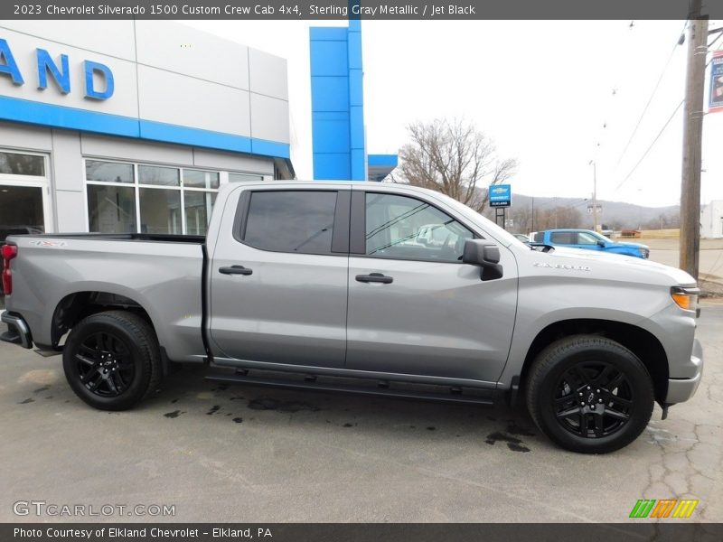 Sterling Gray Metallic / Jet Black 2023 Chevrolet Silverado 1500 Custom Crew Cab 4x4