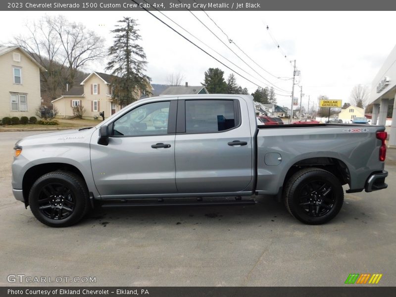 Sterling Gray Metallic / Jet Black 2023 Chevrolet Silverado 1500 Custom Crew Cab 4x4