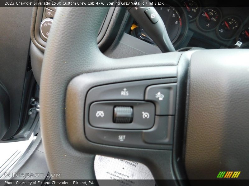 Sterling Gray Metallic / Jet Black 2023 Chevrolet Silverado 1500 Custom Crew Cab 4x4