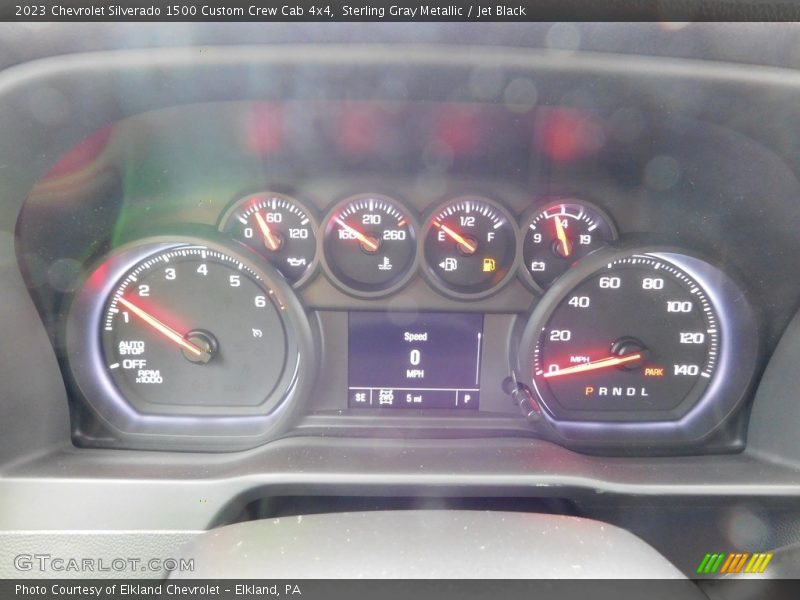Sterling Gray Metallic / Jet Black 2023 Chevrolet Silverado 1500 Custom Crew Cab 4x4