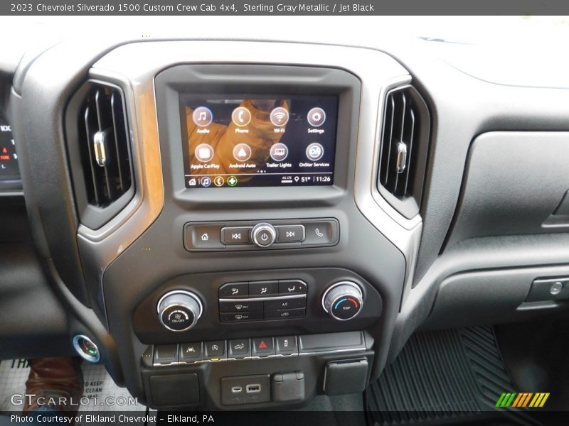 Sterling Gray Metallic / Jet Black 2023 Chevrolet Silverado 1500 Custom Crew Cab 4x4