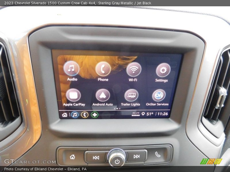 Sterling Gray Metallic / Jet Black 2023 Chevrolet Silverado 1500 Custom Crew Cab 4x4