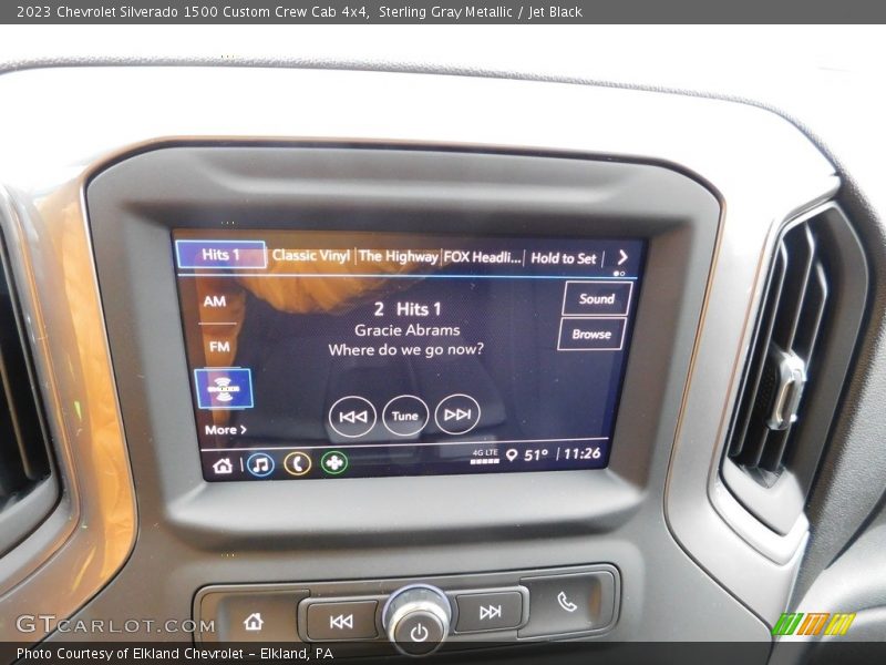 Sterling Gray Metallic / Jet Black 2023 Chevrolet Silverado 1500 Custom Crew Cab 4x4