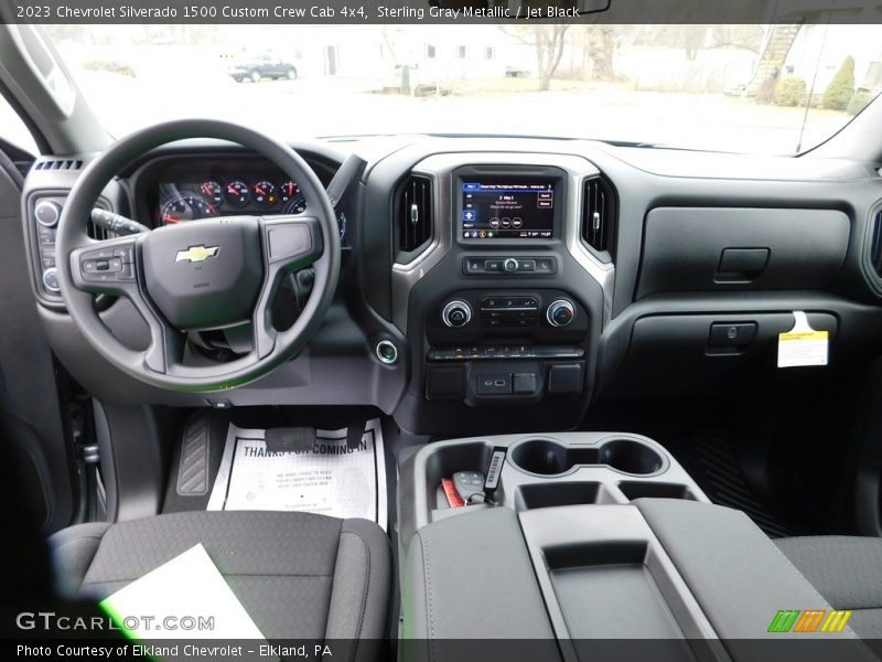 Sterling Gray Metallic / Jet Black 2023 Chevrolet Silverado 1500 Custom Crew Cab 4x4
