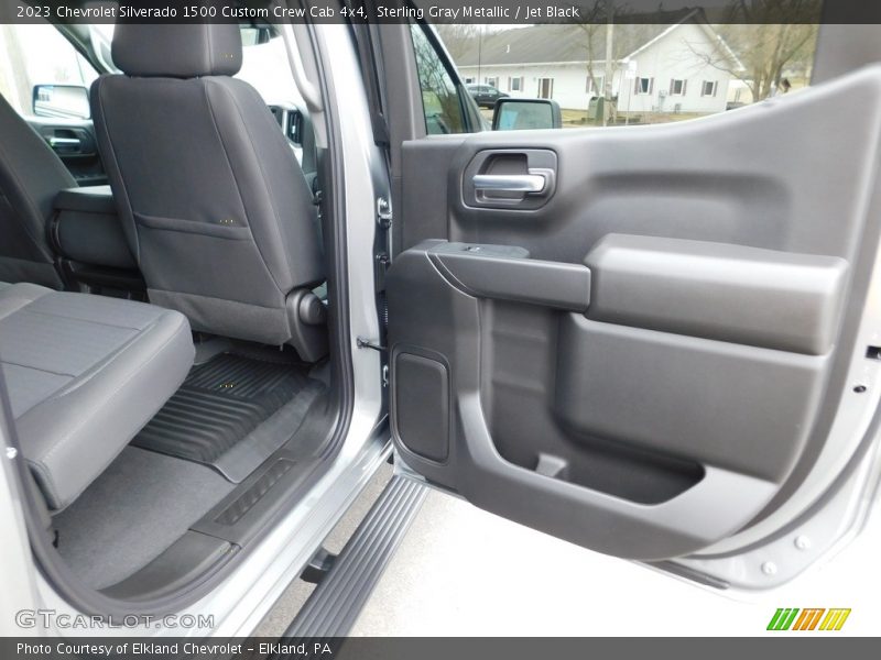 Sterling Gray Metallic / Jet Black 2023 Chevrolet Silverado 1500 Custom Crew Cab 4x4
