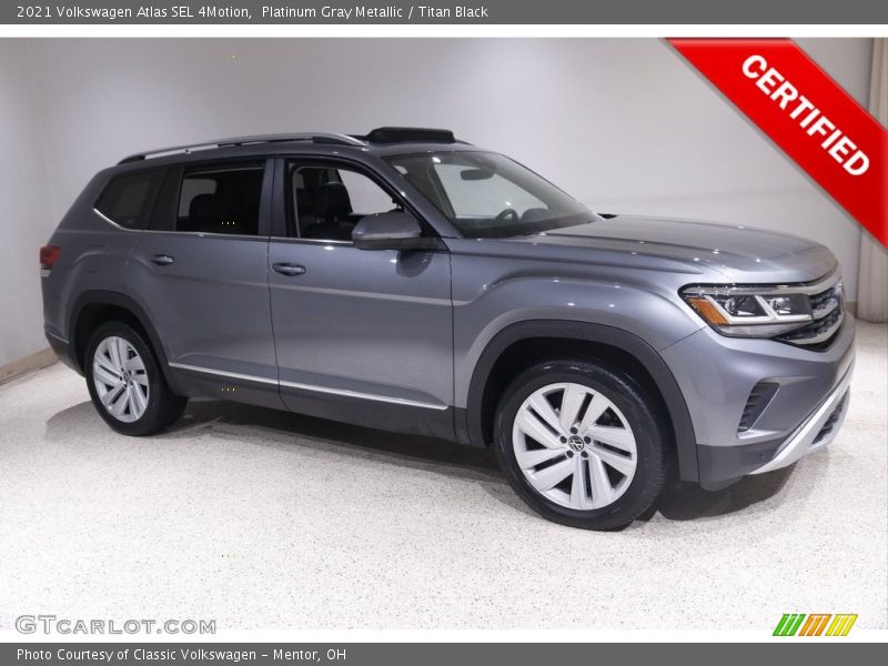 Platinum Gray Metallic / Titan Black 2021 Volkswagen Atlas SEL 4Motion