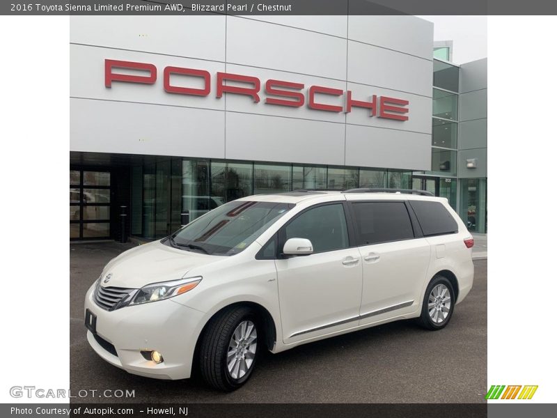 Blizzard Pearl / Chestnut 2016 Toyota Sienna Limited Premium AWD