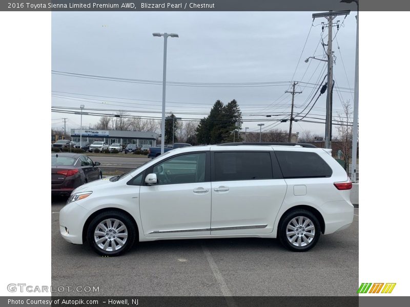Blizzard Pearl / Chestnut 2016 Toyota Sienna Limited Premium AWD