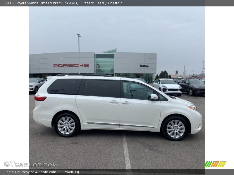 Blizzard Pearl / Chestnut 2016 Toyota Sienna Limited Premium AWD