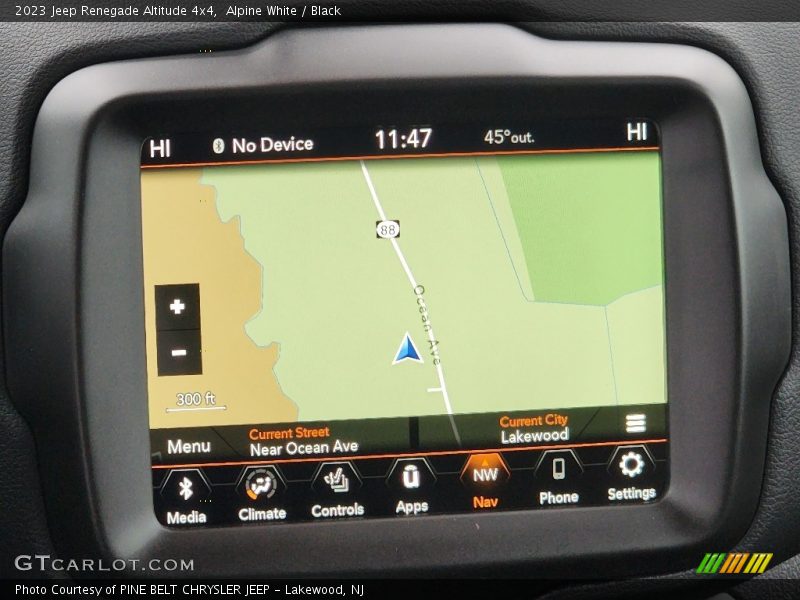 Navigation of 2023 Renegade Altitude 4x4