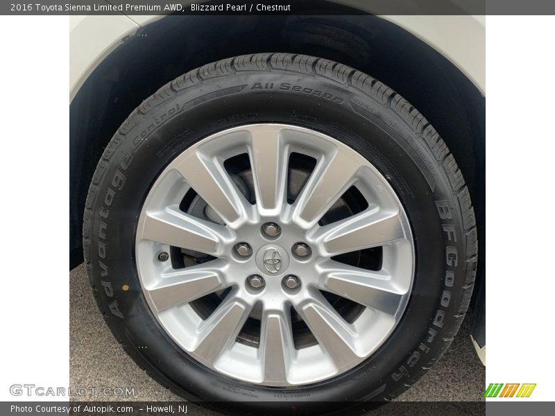 Blizzard Pearl / Chestnut 2016 Toyota Sienna Limited Premium AWD