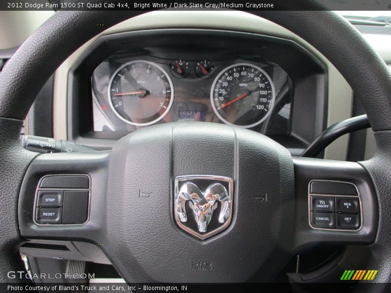 Bright White / Dark Slate Gray/Medium Graystone 2012 Dodge Ram 1500 ST Quad Cab 4x4