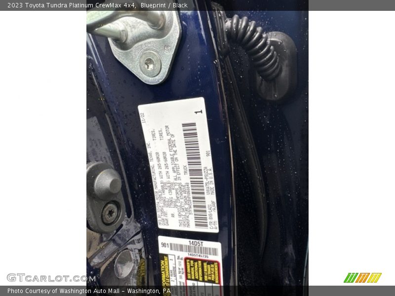 2023 Tundra Platinum CrewMax 4x4 Blueprint Color Code 8X8