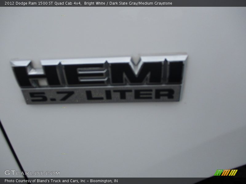 Bright White / Dark Slate Gray/Medium Graystone 2012 Dodge Ram 1500 ST Quad Cab 4x4