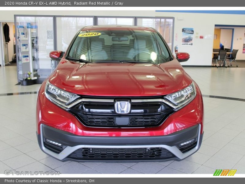 Radiant Red Metallic / Gray 2020 Honda CR-V EX-L AWD Hybrid