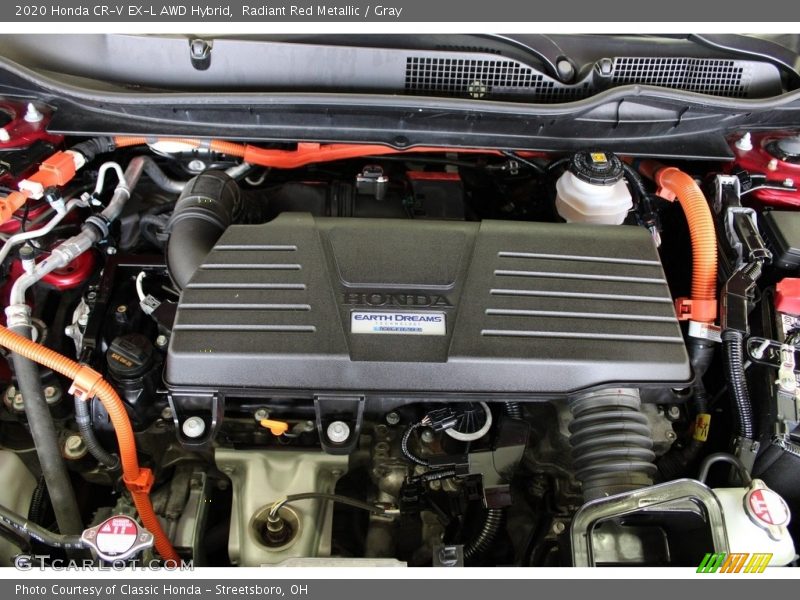 Radiant Red Metallic / Gray 2020 Honda CR-V EX-L AWD Hybrid