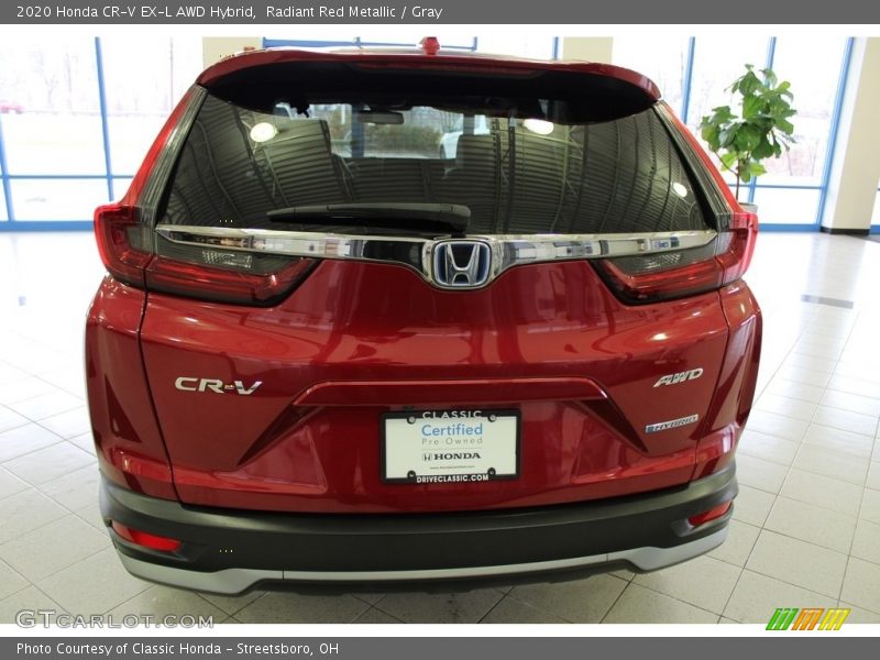 Radiant Red Metallic / Gray 2020 Honda CR-V EX-L AWD Hybrid