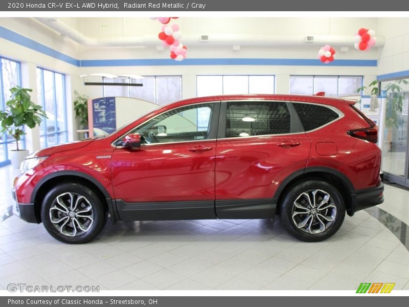 Radiant Red Metallic / Gray 2020 Honda CR-V EX-L AWD Hybrid