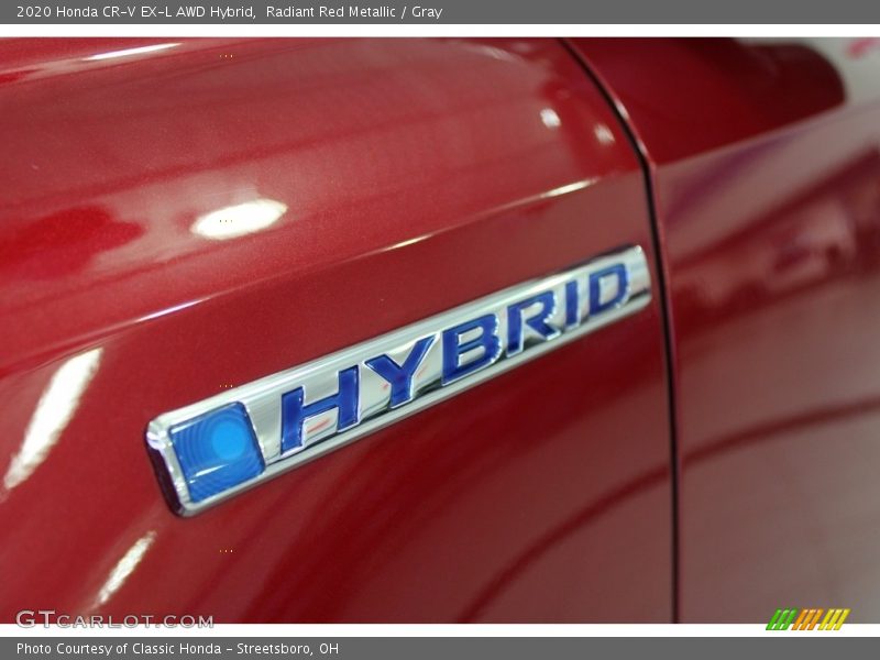 Radiant Red Metallic / Gray 2020 Honda CR-V EX-L AWD Hybrid