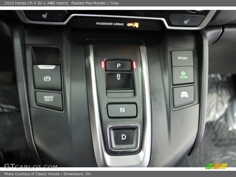 Radiant Red Metallic / Gray 2020 Honda CR-V EX-L AWD Hybrid