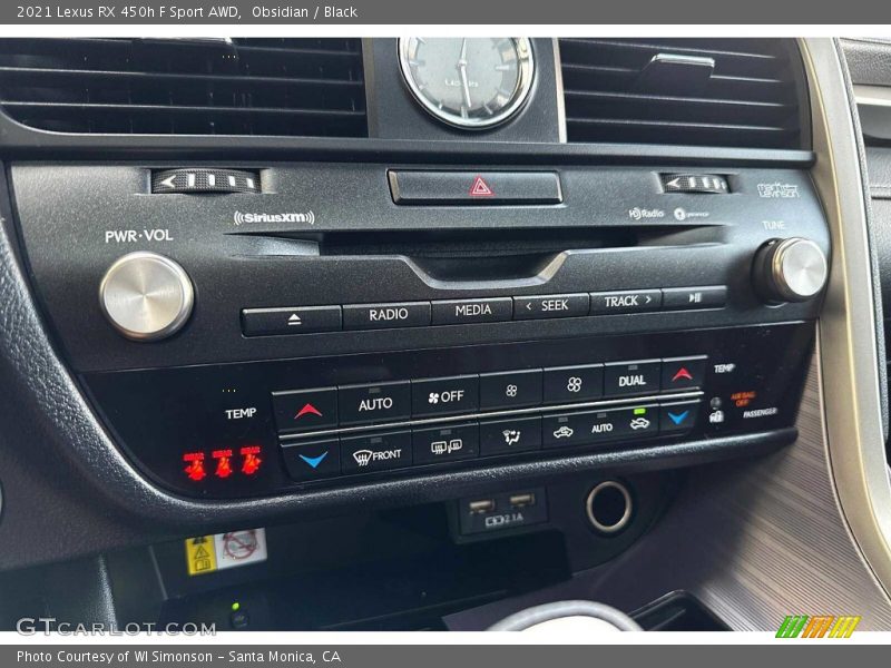 Controls of 2021 RX 450h F Sport AWD