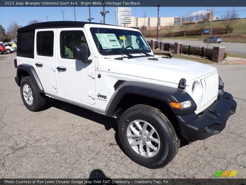 Bright White / Heritage Tan/Black 2023 Jeep Wrangler Unlimited Sport 4x4