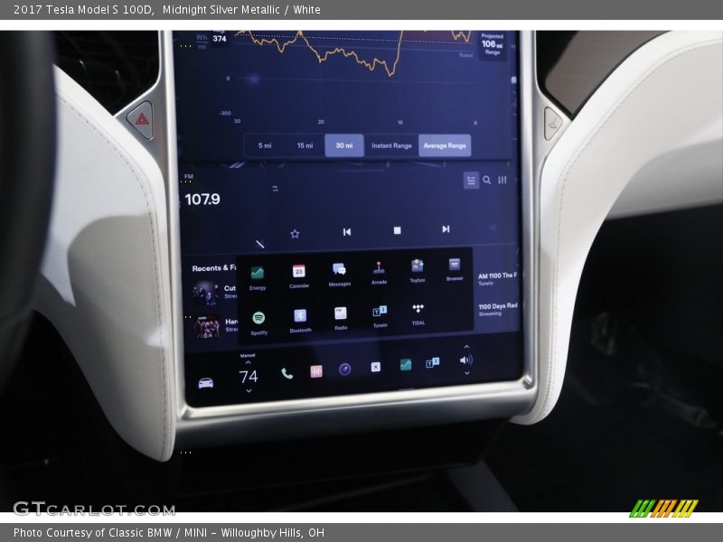 Controls of 2017 Model S 100D