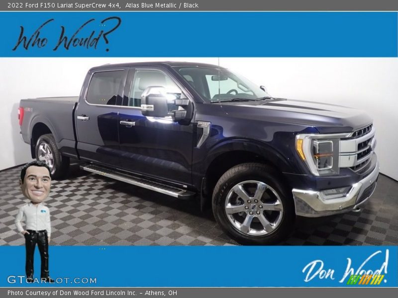 Atlas Blue Metallic / Black 2022 Ford F150 Lariat SuperCrew 4x4