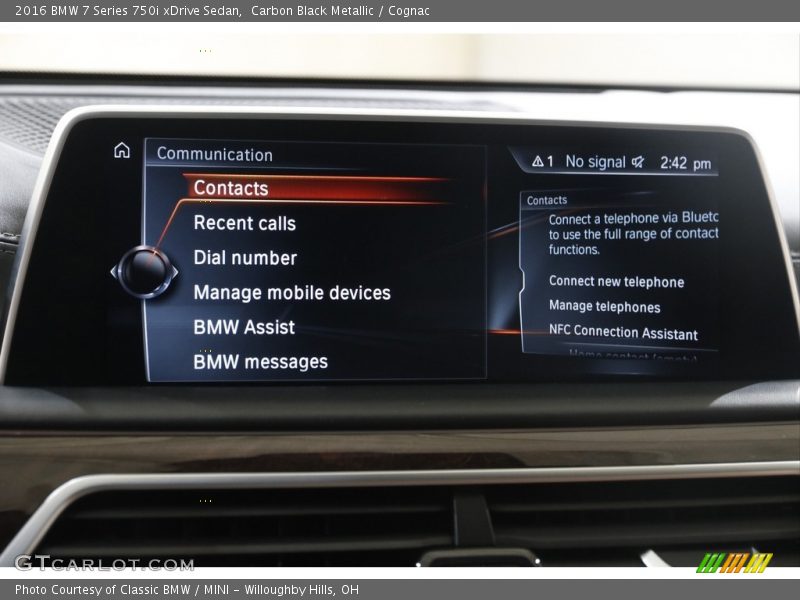 Carbon Black Metallic / Cognac 2016 BMW 7 Series 750i xDrive Sedan