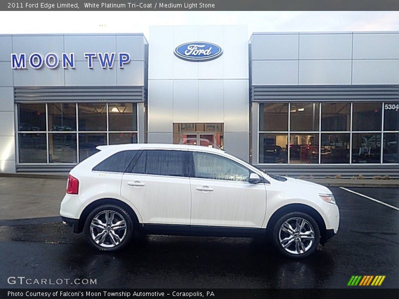 White Platinum Tri-Coat / Medium Light Stone 2011 Ford Edge Limited