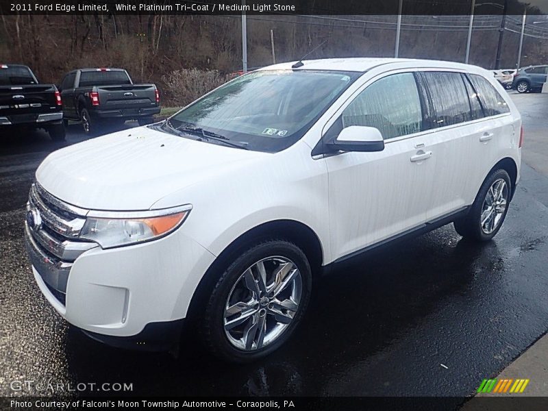 White Platinum Tri-Coat / Medium Light Stone 2011 Ford Edge Limited