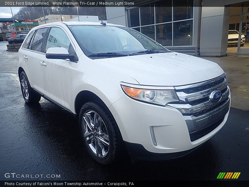 White Platinum Tri-Coat / Medium Light Stone 2011 Ford Edge Limited