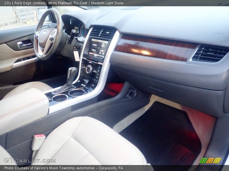 White Platinum Tri-Coat / Medium Light Stone 2011 Ford Edge Limited