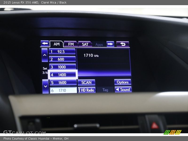 Claret Mica / Black 2015 Lexus RX 350 AWD