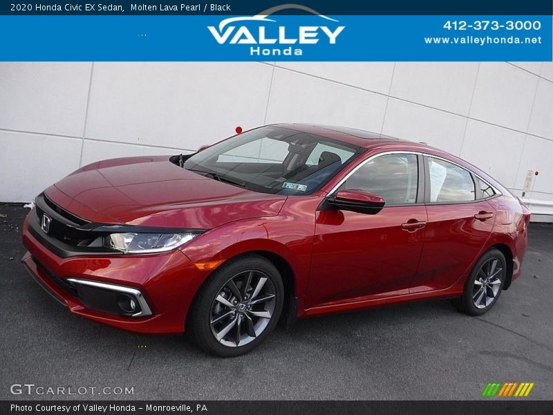 Molten Lava Pearl / Black 2020 Honda Civic EX Sedan
