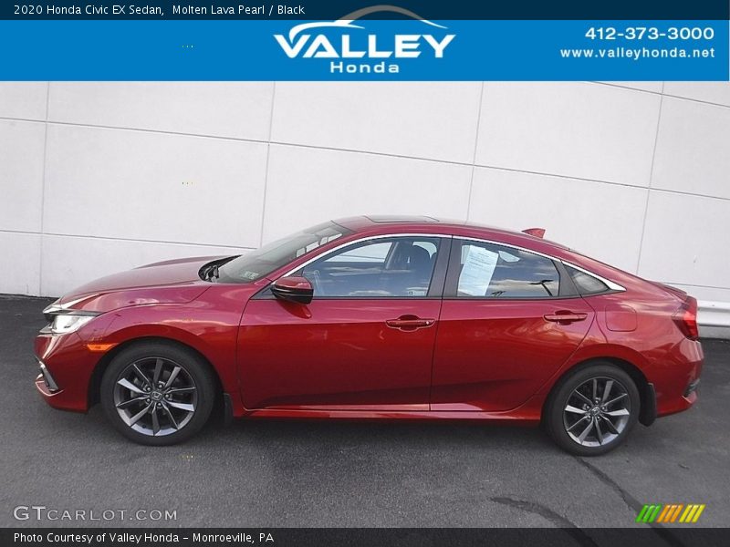 Molten Lava Pearl / Black 2020 Honda Civic EX Sedan