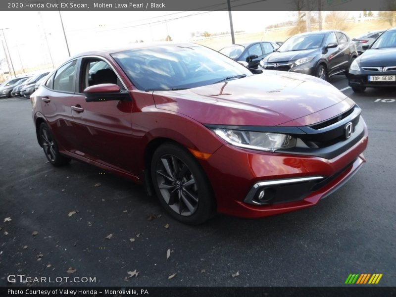 Molten Lava Pearl / Black 2020 Honda Civic EX Sedan