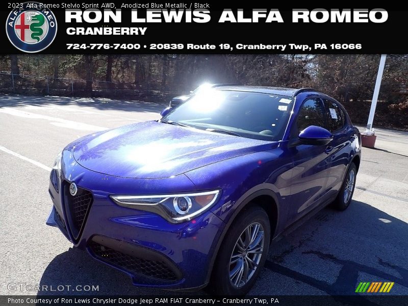 Anodized Blue Metallic / Black 2023 Alfa Romeo Stelvio Sprint AWD