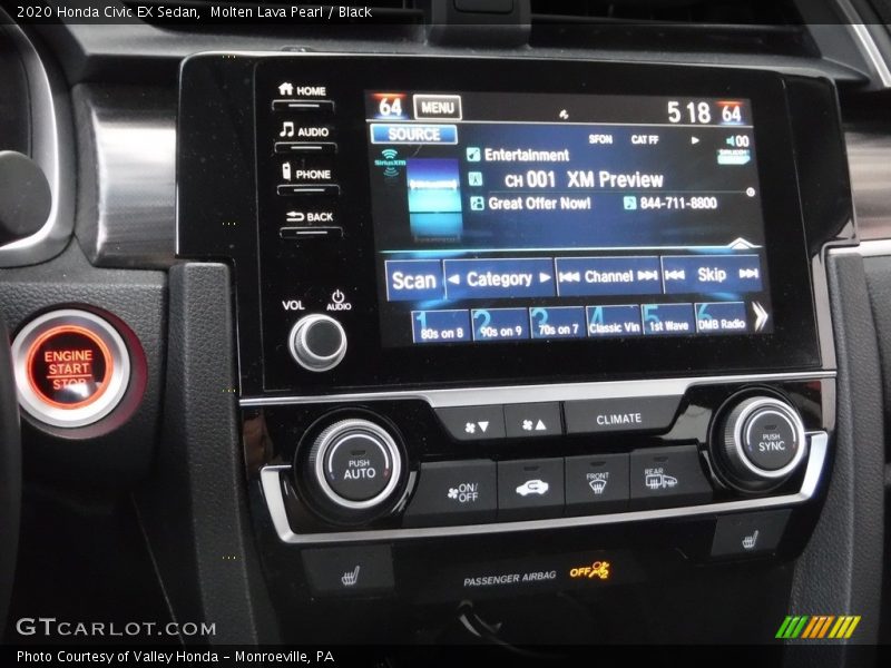 Molten Lava Pearl / Black 2020 Honda Civic EX Sedan